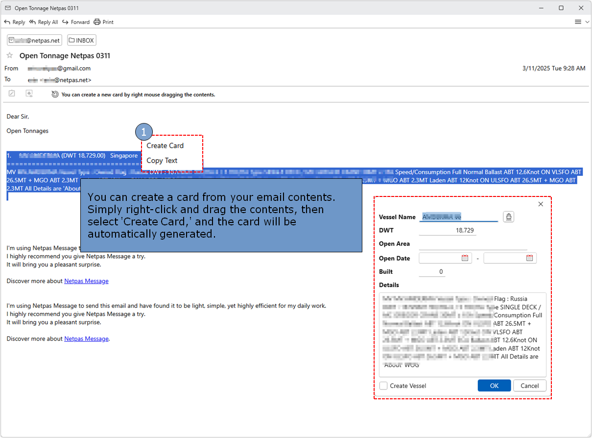 Netpas Message Quick Help Image